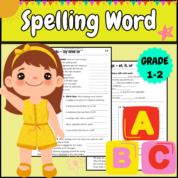 Spelling Word Activities Practice for 1st- 2nd grade